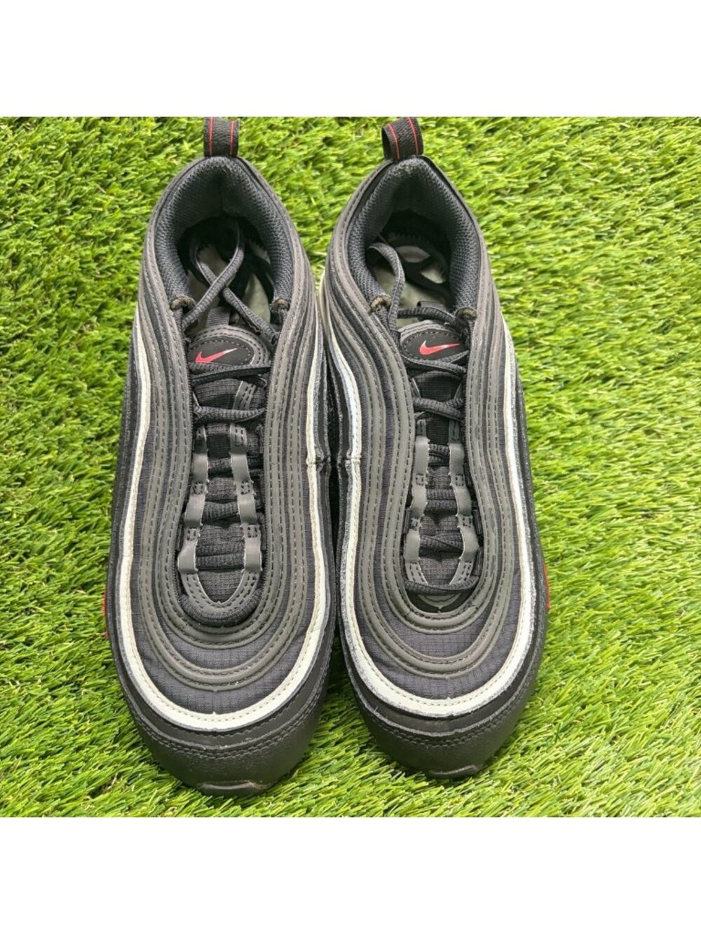 Nike Air Max 97 Boys Size‎ 7Y Black Red Athletic Running Walking Shoes Sneakers